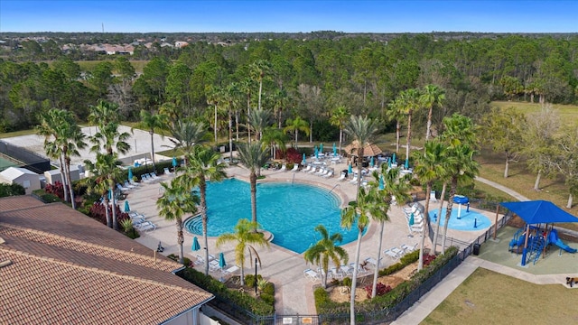 view of pool with a patio area