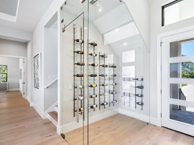 1109 Bayshore Rd, Nokomis, FL 34275 - wine room with wood finished floors and baseboards