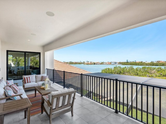 1109 Bayshore Rd, Nokomis, FL 34275 - balcony with a water view and outdoor lounge area