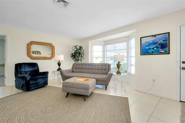 view of tiled living room