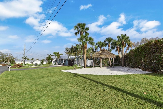 view of yard with a gazebo