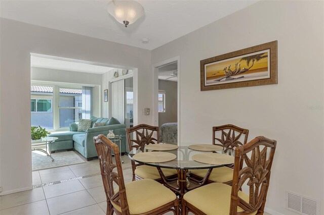 view of tiled dining room