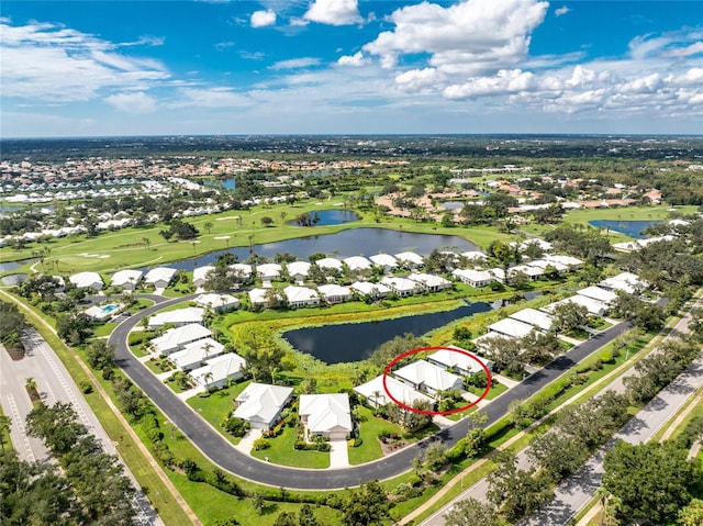 649 Crossfield Cir Unit 10, Venice, FL 34293 - aerial perspective of suburban area featuring a large body of water and a local golf course