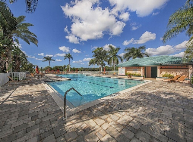 view of pool with a patio