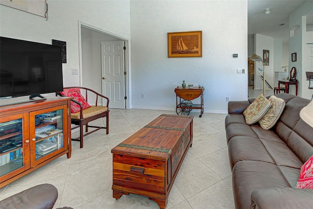 view of tiled living room