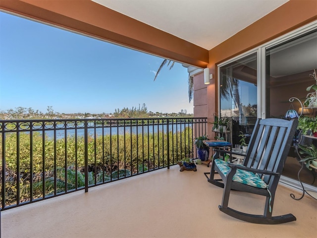 balcony with a water view