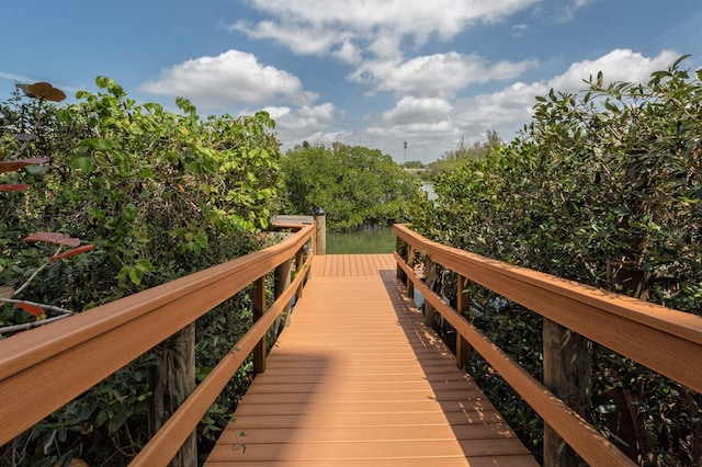 view of dock area