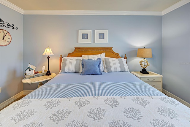 bedroom featuring ornamental molding