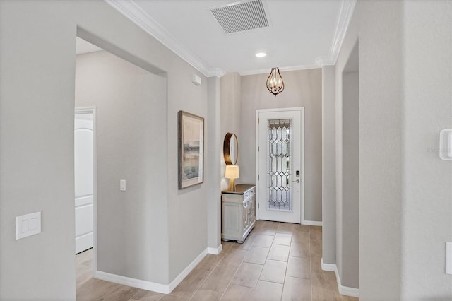 entrance foyer with crown molding