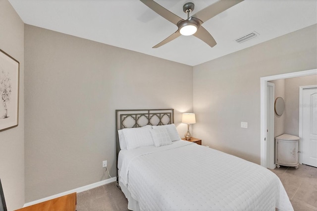 bedroom with ceiling fan