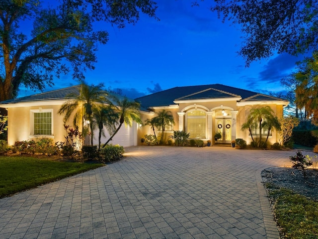 view of front of home featuring a garage