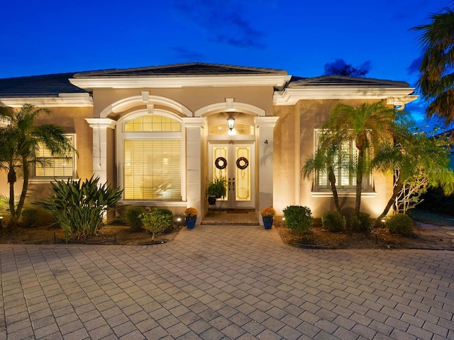 property entrance with french doors