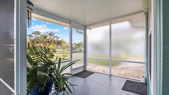 view of unfurnished sunroom