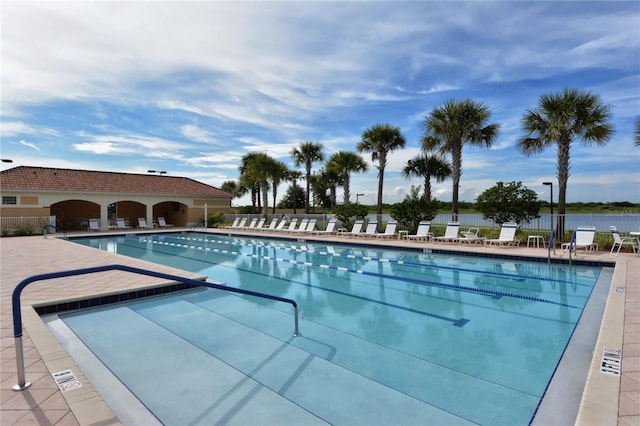 view of pool with a patio area