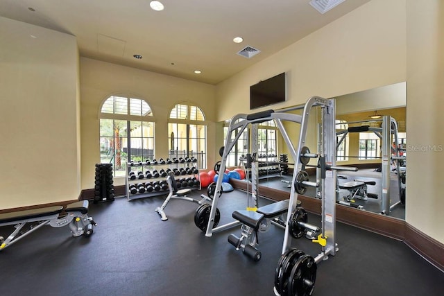 view of workout area