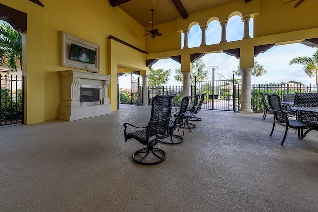 view of patio / terrace with ceiling fan