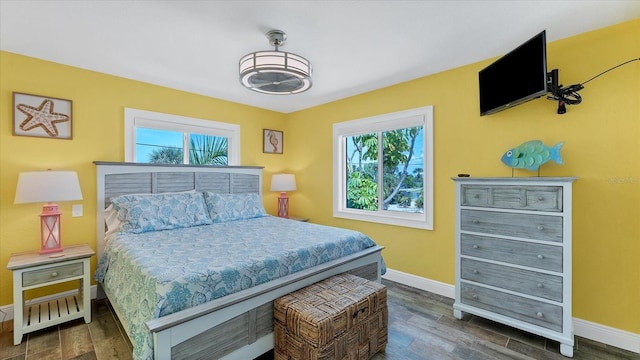 bedroom featuring hardwood / wood-style flooring