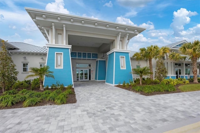 view of front of property featuring french doors