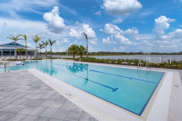 view of pool featuring a patio area