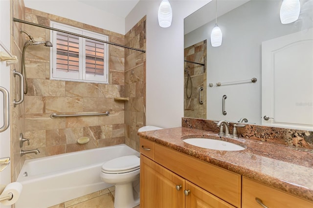 1219 Nantucket Rd, Venice, FL 34293 - bathroom with toilet, shower / tub combination, tile patterned flooring, and vanity