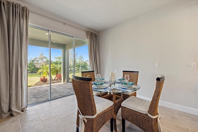 view of tiled dining room