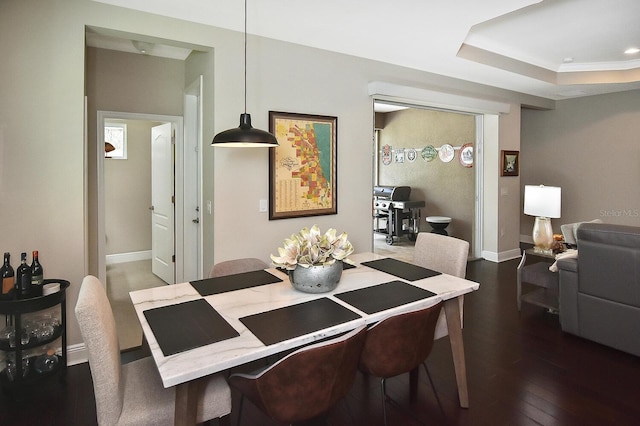 dining room featuring dark wood-type flooring