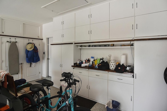 interior space featuring white cabinetry