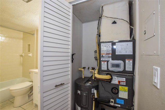 utility room with electric water heater