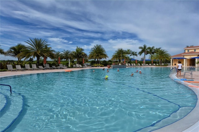 view of pool featuring a patio area