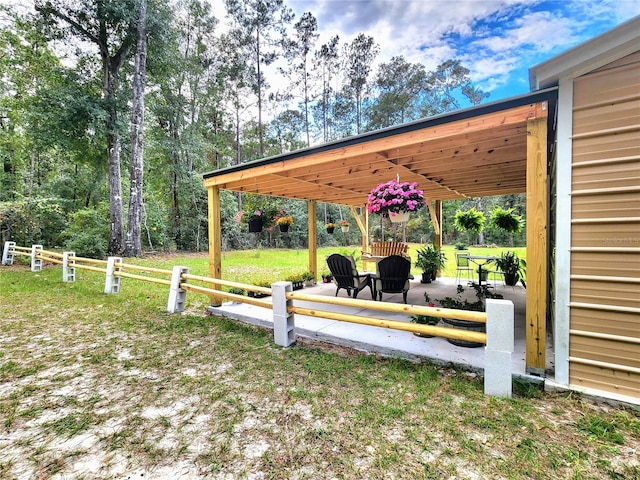 view of yard featuring a patio area