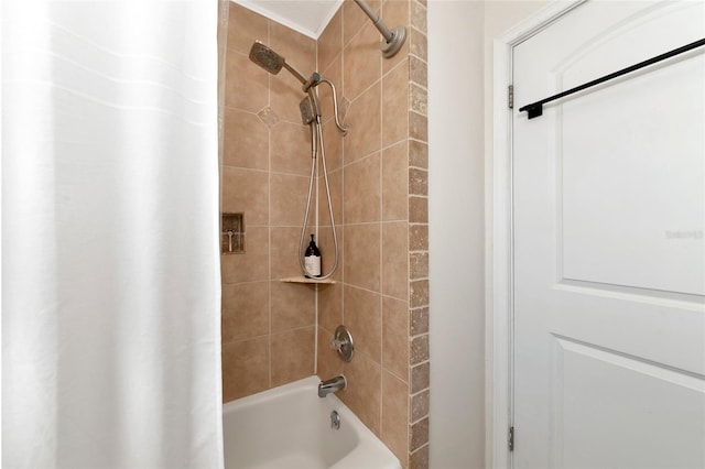 bathroom featuring shower / bath combination with curtain