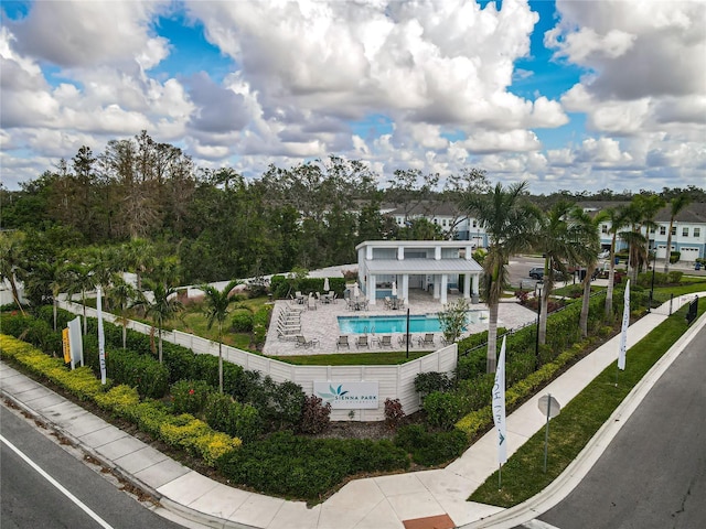 4008 Via Sienna Cir, Sarasota, FL 34243 - aerial view of a pool