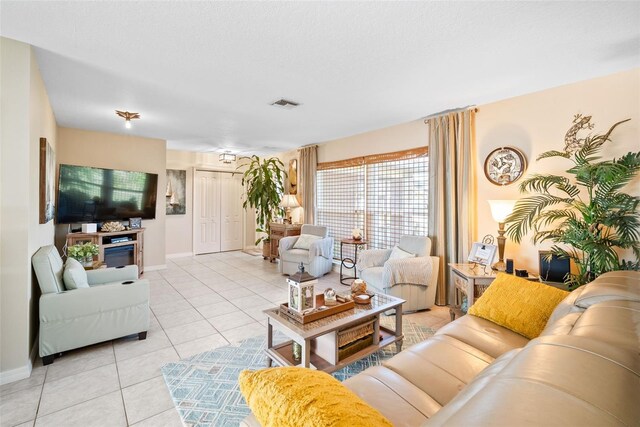 view of tiled living room