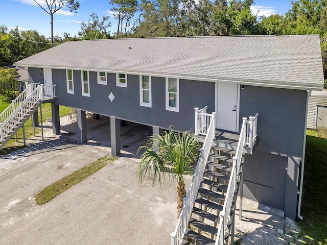 view of front of house with a carport