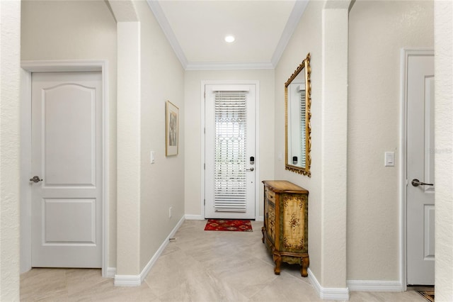 doorway with ornamental molding