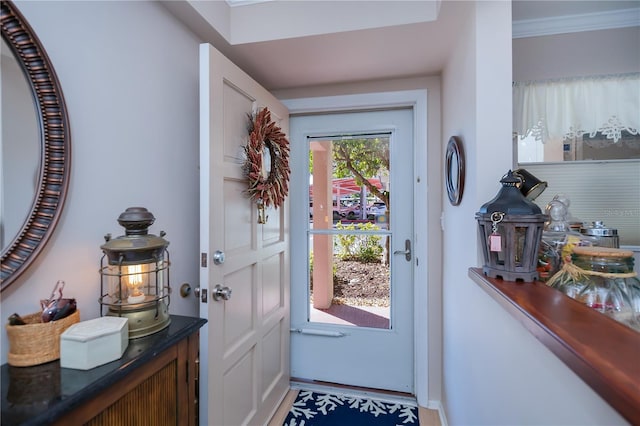 doorway with crown molding