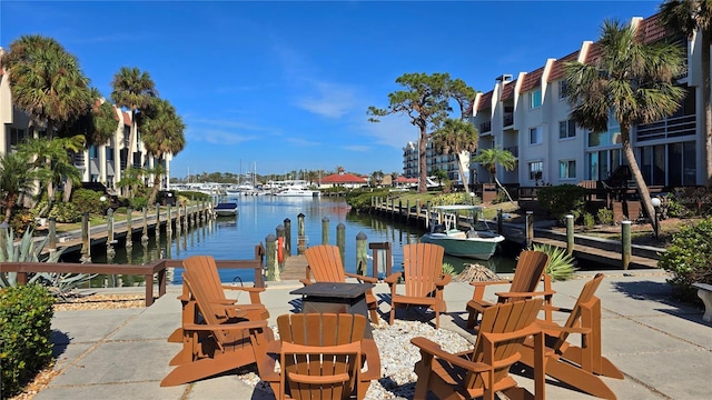 exterior space featuring a water view