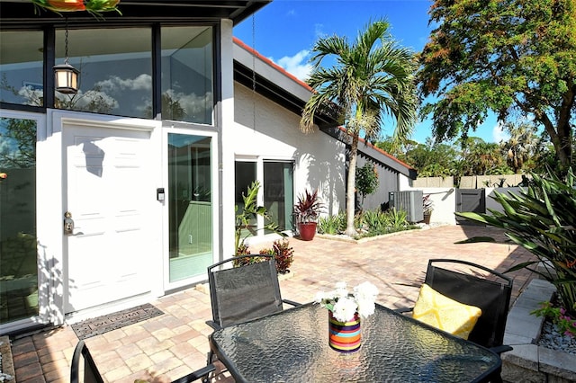 view of patio / terrace featuring central air condition unit