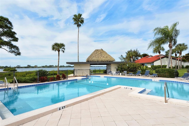 view of pool with a patio area