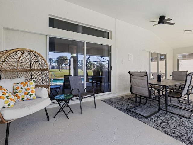 view of patio / terrace featuring ceiling fan