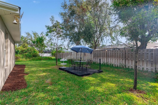 view of yard with a patio area