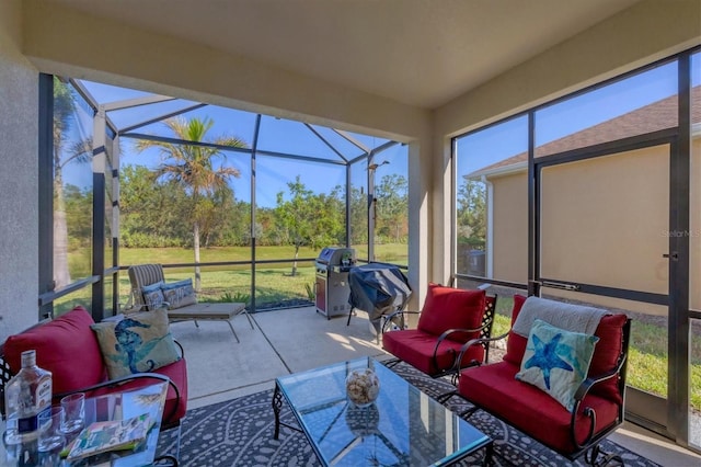 view of sunroom