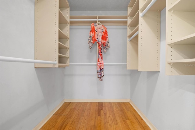 walk in closet featuring hardwood / wood-style floors