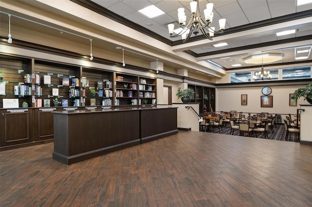 reception area with a chandelier