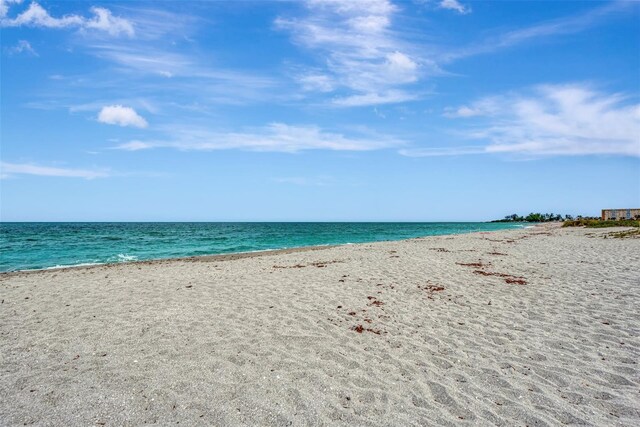 property view of water with a beach view