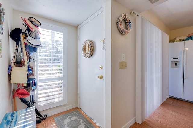 entryway featuring light hardwood / wood-style floors