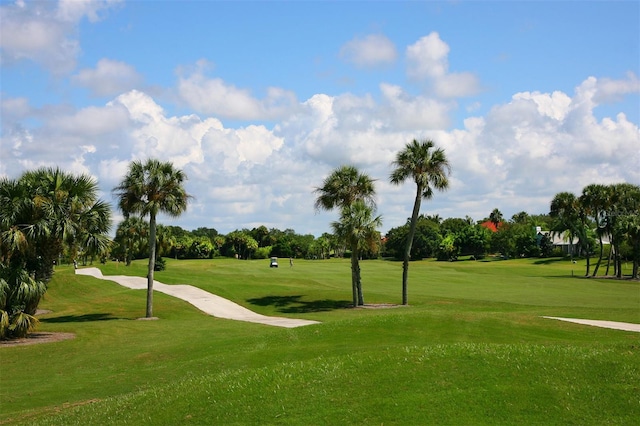 view of property's community featuring a lawn