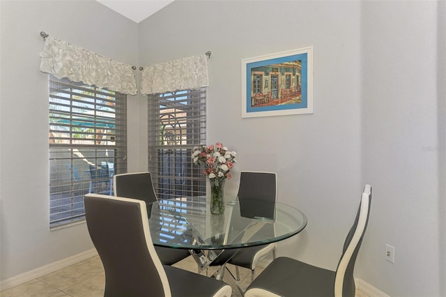 dining room with light tile patterned floors