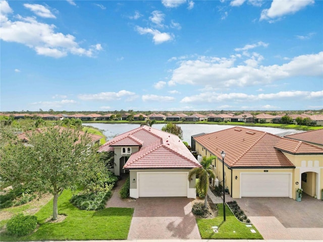 aerial view with a residential view