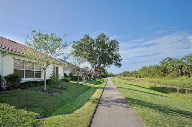 view of community featuring a lawn